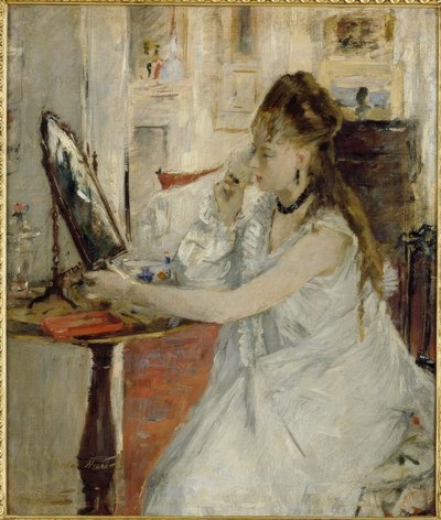 Jeune femme se poudrant (Fiatal nő púderezi magát) alkotó: Berthe Morisot