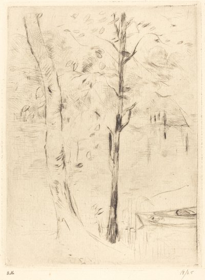 Tó evezős csónakkal alkotó: Berthe Morisot
