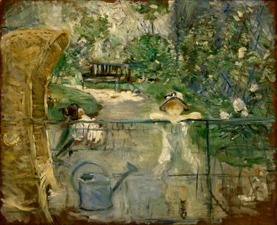 Kislányok a kertben vagy a kosárszék, 1885 alkotó: Berthe Morisot