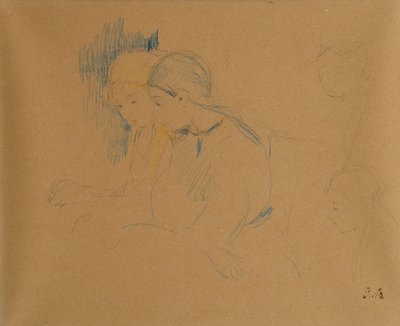 Fiatal lányok portréja (színes zsírkréta és ceruza) alkotó: Berthe Morisot