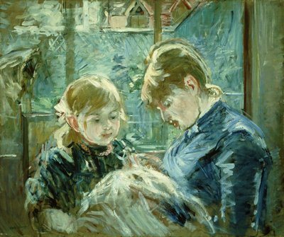 A ruhakészítés lecke; Lecon de Couture, 1884 alkotó: Berthe Morisot