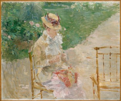 Fiatal nő kötés, 1883 körül (olaj, vászon) alkotó: Berthe Morisot