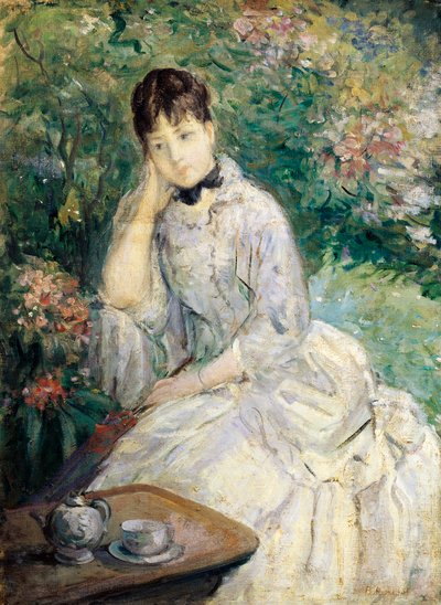 Fiatal nő ül a kanapén (olaj, vászon) alkotó: Berthe Morisot
