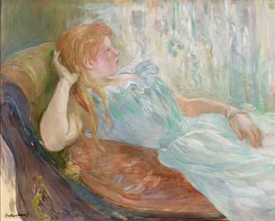 Fiatal nő egy kanapén alkotó: Berthe Morisot