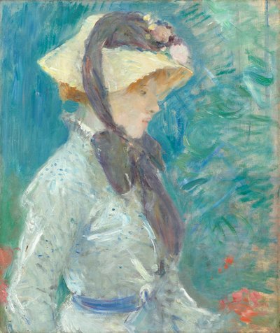 Fiatal nő szalmakalapban, 1884 alkotó: Berthe Morisot
