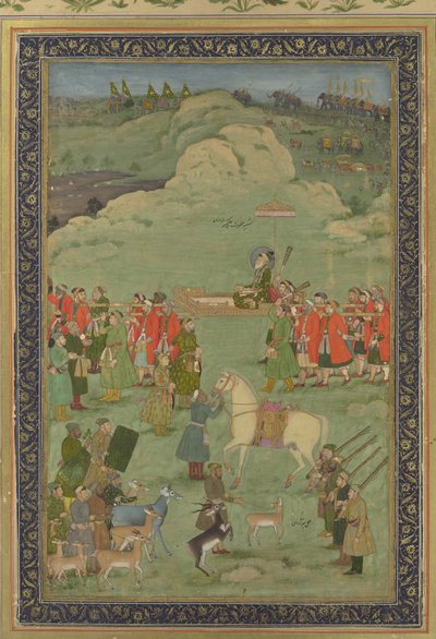 Aurangzeb császár palánkint hordott, kb. 1705-20. alkotó: Bhavanidas