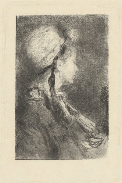 A művész felesége jobbra néző profilban, c. 1880. alkotó: Bianchi Mose