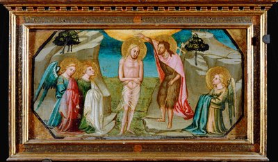 Krisztus megkeresztelése angyalokkal (festmény vászonra) alkotó: Bicci di Lorenzo