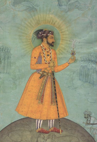 Shah Jahan mogul császár egy földgömbön állva (CBL In 07A.16) alkotó: Bichitr