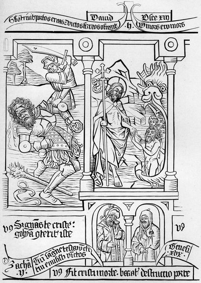 A Szegények Biblia 28. oldalának töredéke, 1849. alkotó: Bisson and Cottard