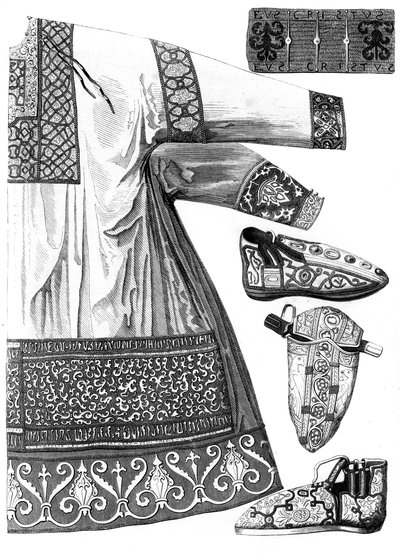 Nagy Károly királyi ruhái 742-814, 1849. XV. század. alkotó: Bisson and Cottard