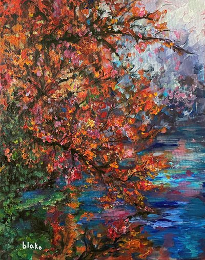 Autumn River, 2021 körül (akril, vászon) alkotó: Blake Munch