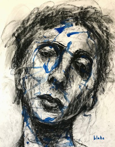 Feeling Blu’ Again, 2019 körül (Szén és festék papíron) alkotó: Blake Munch