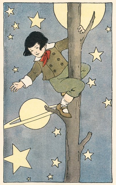 Fiú fára mászik a csillagok és a bolygók között alkotó: Blanche Fisher Wright