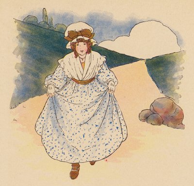 Gyerekvers: Polly Flinders (színes litográfia) alkotó: Blanche Fisher Wright