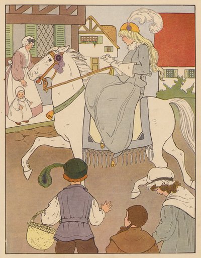 Gyerekvers: Banbury Crossba (színes litográfia). alkotó: Blanche Fisher Wright