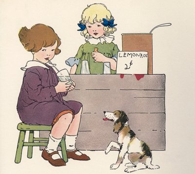 Fiatal Lányok A Limonádé Standjukon alkotó: Blanche Fisher Wright