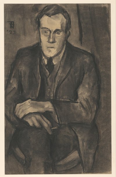 Portré J.W. Axe, ül térdre tett kézzel alkotó: Bob Hanf (signed by artist)