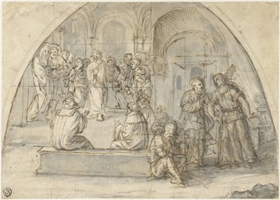 Krisztus tizenkét éve a templomban és Péter szabadulása alkotó: Boccaccio Boccaccino (attributed to)