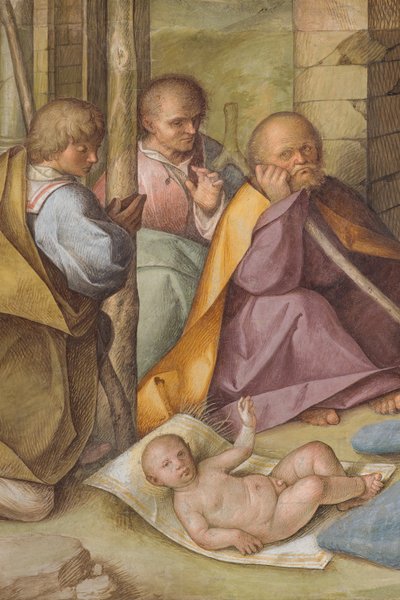 Központi hajó, negyedik északi szakasz, a pásztorok imádása, Boccaccio Boccaccino 1516-17, részlet alkotó: Boccaccio Boccaccino