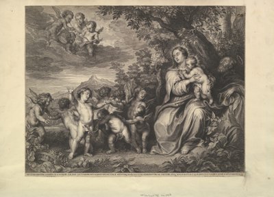 Pihenés az egyiptomi repülésen, 1650-59. alkotó: Boetius Adams Bolswert