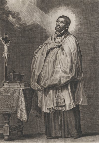 Xavéri Szent Ferenc bal felső felől isteni fénnyel felébredve,..., kb. 1623-33. alkotó: Boetius Adams Bolswert