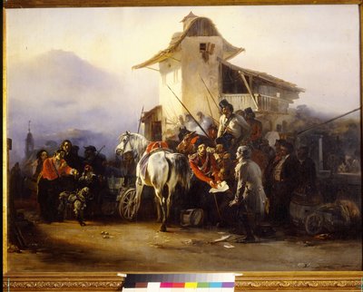 Egy kém letartóztatása. Gottfried (Bogdan Pavlovich) Willewalde (1818-1903) festménye, olaj, vászon alkotó: Bogdan Willewalde