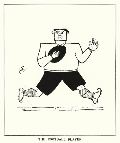 Oxford Quips: The Football Player (litho) alkotó: Bohun Lynch
