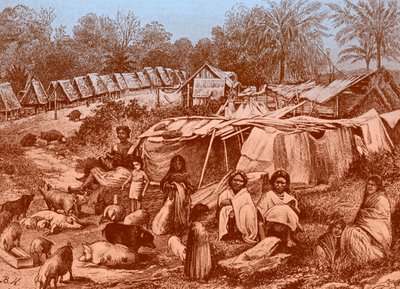 Panama falu, 19. század vége. alkotó: Bohuslav Kroupa