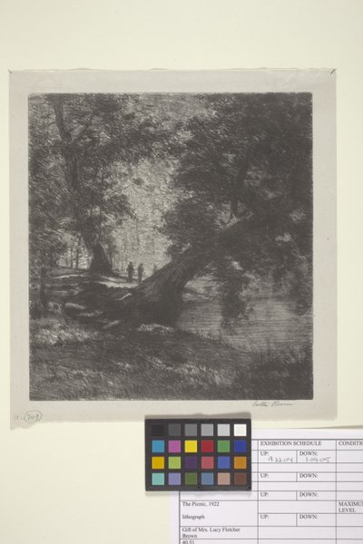 Piknik (tinta papíron) alkotó: Bolton Coit Brown