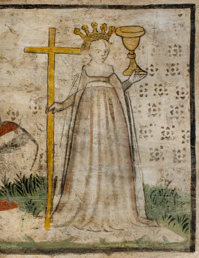 Északi kereszthajó, Szent Mihály arkangyal oltára, az oltárkép mögött Bonifacio Bembo freskói, La Vituà La Faith alkotó: Bonifacio Bembo