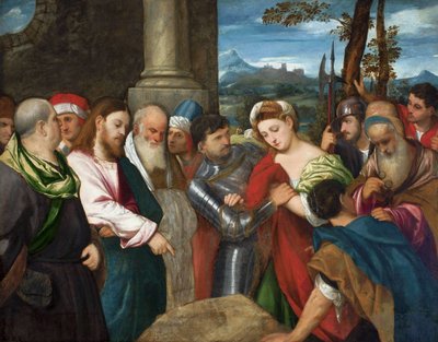 Krisztus és a házasságtörő asszony alkotó: Bonifazio Veronese