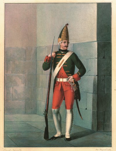Az Izmailovszkij-ezred gránátosa 1762-ben, az 1830-as évek vége alkotó: Boris Artemyevich Chorikov
