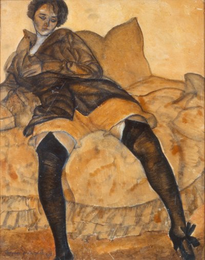 Egy ülő nő, c. 1918 alkotó: Boris Dmitrievich Grigoriev