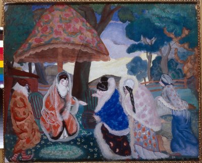 Üdvözlet az ifjú házasoknak (Greeting the Newlyweds) – Borisz Dmitrijevics Grigorjev (1886-1939) festménye alkotó: Boris Dmitrievich Grigoriev