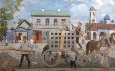 Kutyafogók, 1920-as évek. alkotó: Boris Mikhailovich Kustodiev