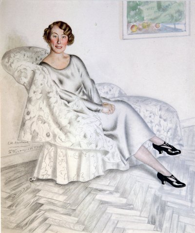 Lady in Interior, 1925. alkotó: Boris Mikhailovich Kustodiev