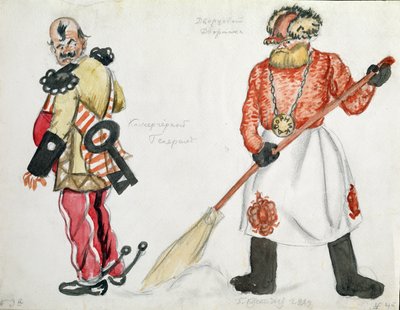 A bolha jelmezterve, Jevgenyij Zamjatyin alkotó: Boris Mikhailovich Kustodiev