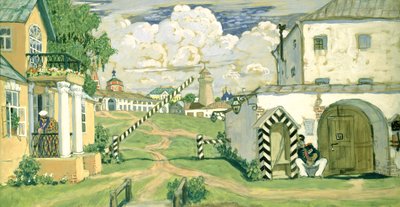 Színpadterv Alekszandr Osztrovszkij „A tüzes szív” című drámájához, 1911 (gouache és tempera kartonon) alkotó: Boris Mikhailovich Kustodiev