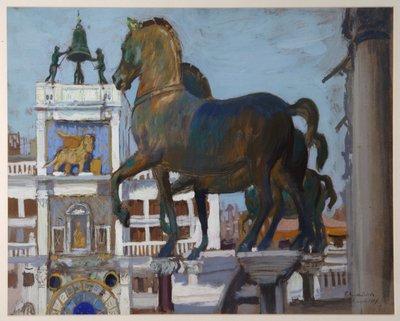 San Marco lovai, 1907 alkotó: Boris Mikhailovich Kustodiev