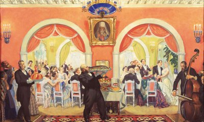 A lakodalom, 1917 alkotó: Boris Mikhailovich Kustodiev