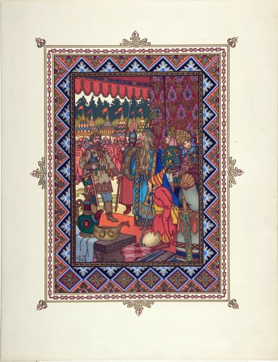 Illusztráció a Marya Morevna (Maria des mers) meséhez, Zvorykin, Borisz Vasziljevics (1872-1935 után), c. 1925 - Színes litográfia, 27,3x20,5 - Magángyűjtemény alkotó: Boris Vasilievich Zvorykin