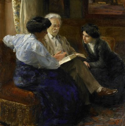 Alphons Marie Antoine Joseph Grandmont (1837-1909), a művész második férje, két olasz lányt tanít alkotó: Bramine Hubrecht