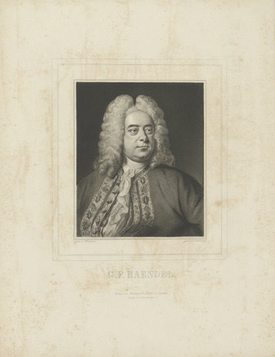 Georg Friedrich Haendel zeneszerző portréja 1685-1759, c. 1840. alkotó: Breitkopf and Härtel