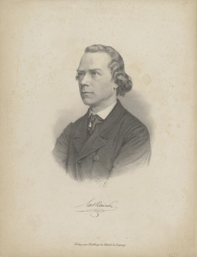 Carl Heinrich Carsten Reinecke zongoraművész és zeneszerző portréja 1824-1910 , c. 1850. alkotó: Breitkopf and Härtel