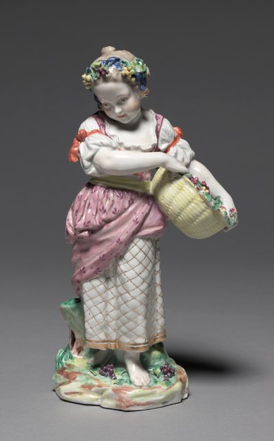 Az ősz figurája a négy évszakból, c. 1775. alkotó: Bristol Porcelain Factory