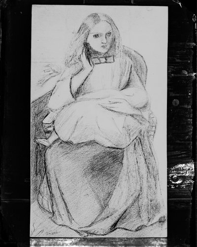 Fényképes reprodukció a "Figure Study of Seated Woman with Child" (Ülő nő gyermekével) című alkotásról alkotó: British Photographer