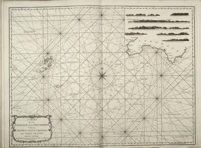 A La Manche csatorna bejáratának térképe, amely tartalmazza Cornwall és a Scilly-szigetek nyugati partvidékét, az összes beméréssel együtt alkotó: British School