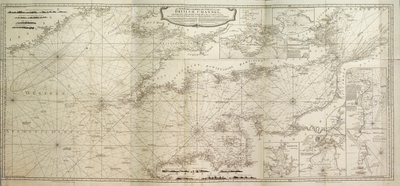 A Brit-csatorna új hidrográfiai felmérése, az Atlanti-óceán egy részével együtt, egészen a Clear-fokig, javítva a néhai Thomas Jeffery királyi geográfus nagy térképéből. alkotó: British School
