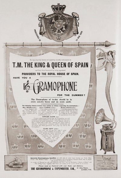 A The Gramophone Comany reklámja alkotó: British School
